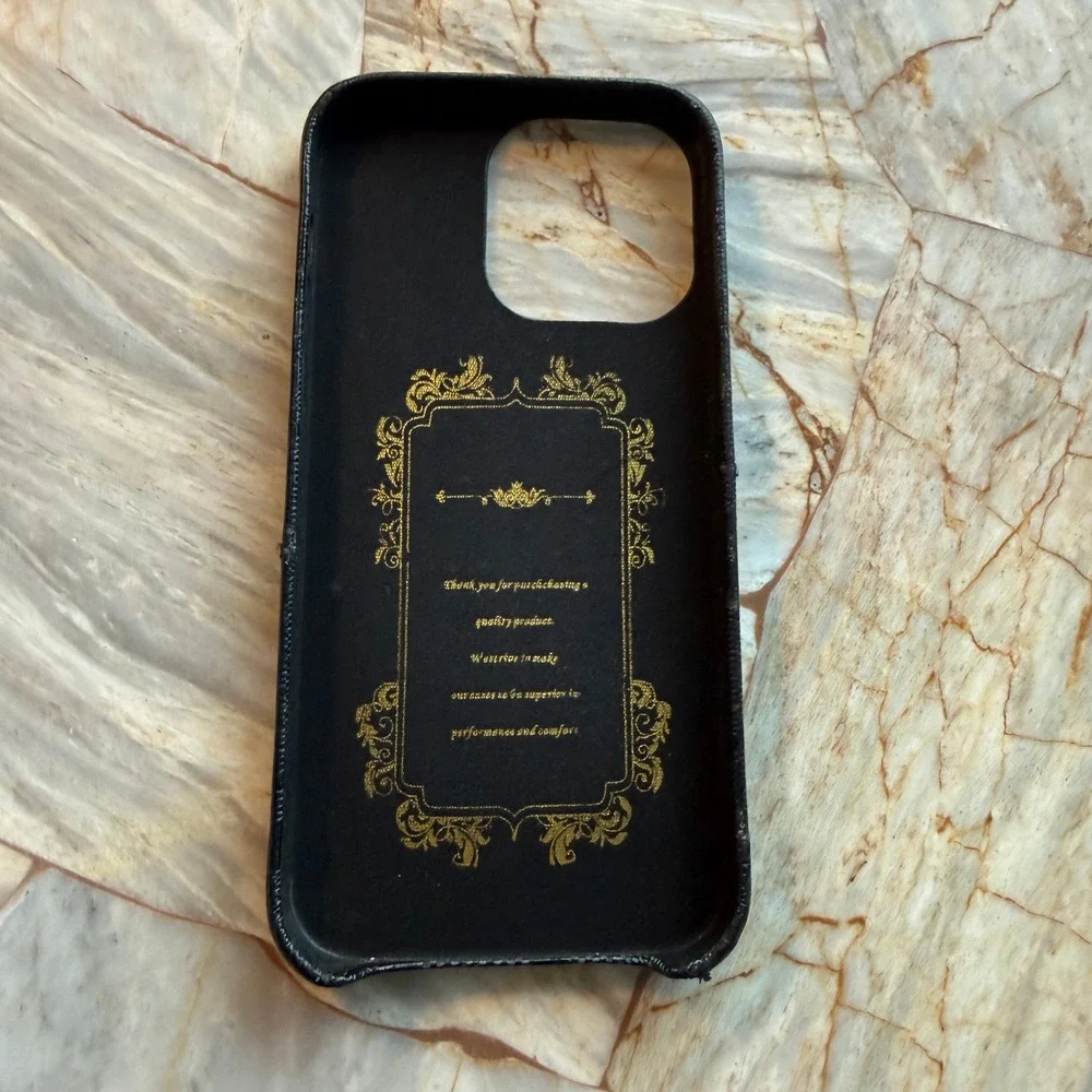 Coach Signature Canvas iPhone 14 Pro Max Case Black Gold Logo Emblem